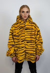 Tiger print jacket animal print bomber detachable zebra coat