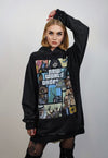 GTA hoodie game print pullover gamer top in vintage grey