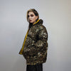 Golden sequin bomber glitter jacket sparkle puffer party varsity festival varsity fancy dress embellished coat going out top luminous yellow