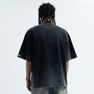 Blindfold t-shirt creepy girl top grunge punk tee in blue