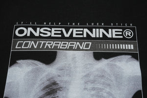 X-ray t-shirt bones print top grunge gothic tee in black