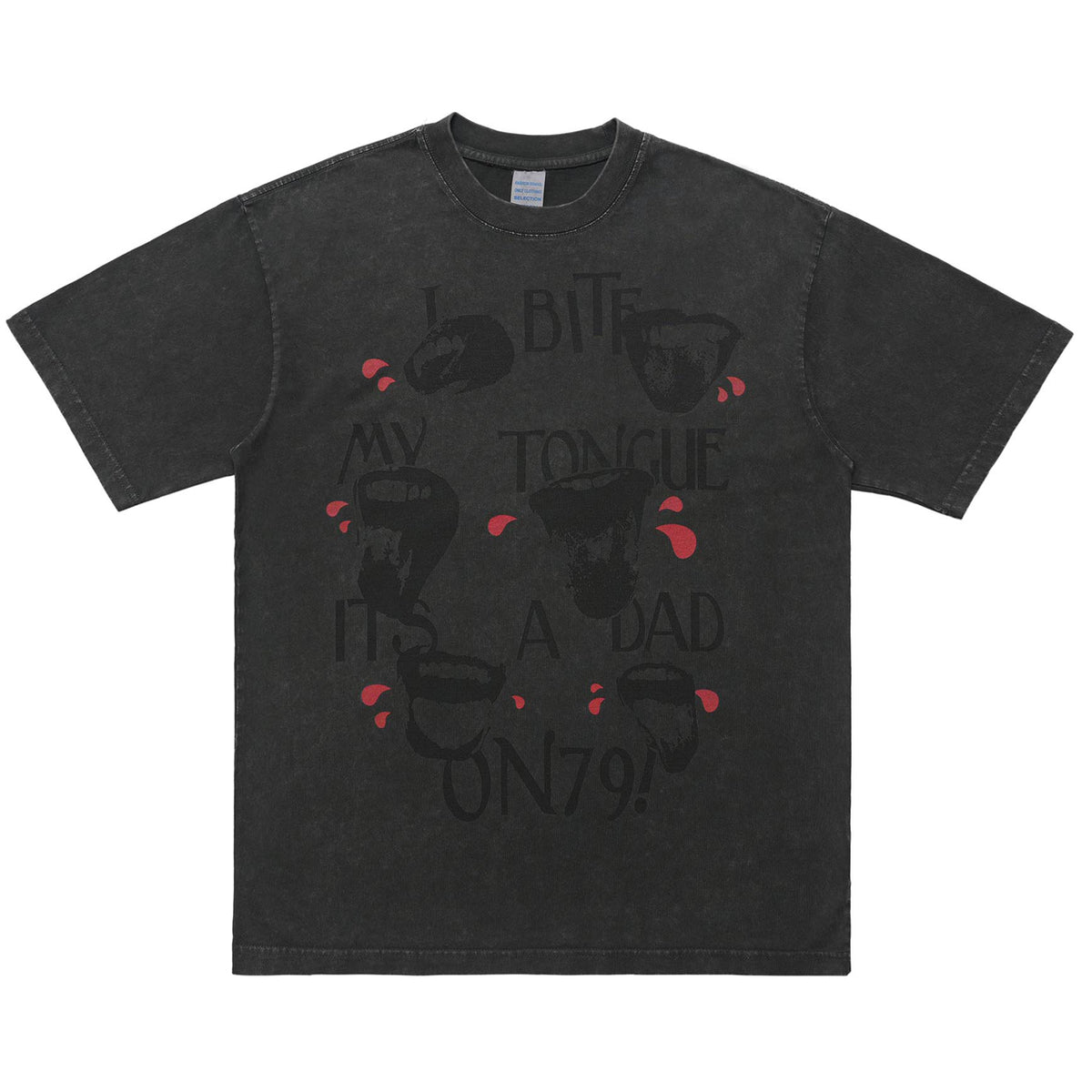 Vampire print t-shirt fang top retro creepy top black