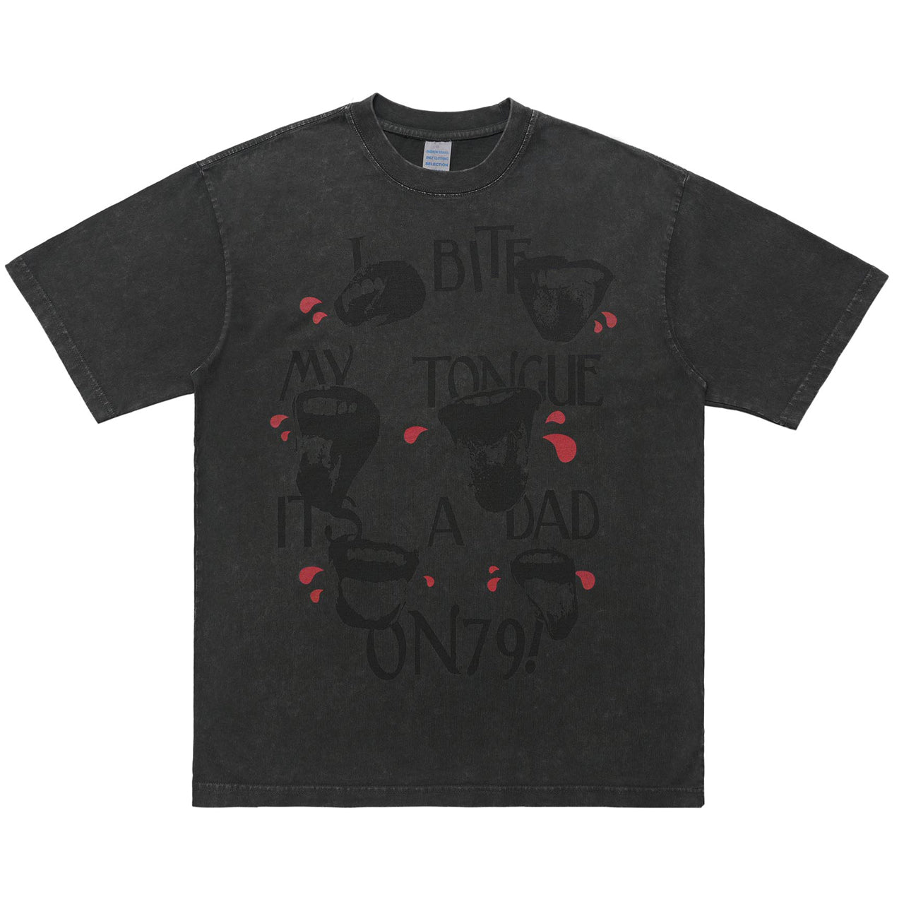 Vampire print t-shirt fang top retro creepy top black