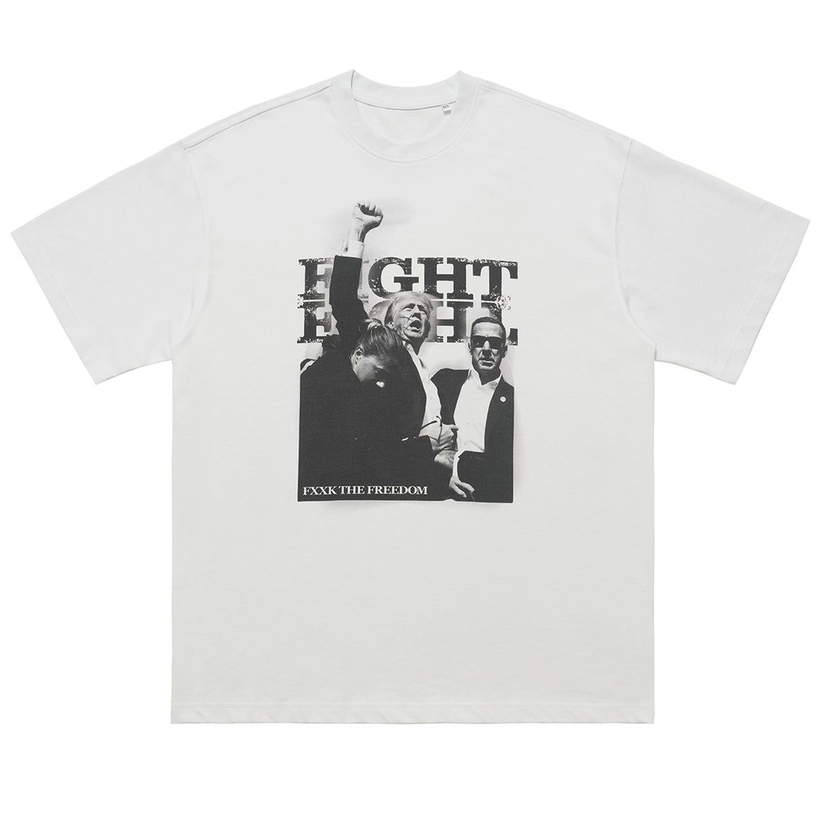 Vintage Donald Trump t-shirt fxck freedom slogan top grunge tee in white