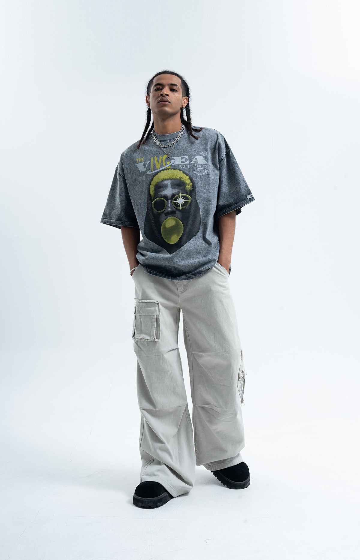 Dennis Rodman t-shirt psychedelic top basketball player tee in Black