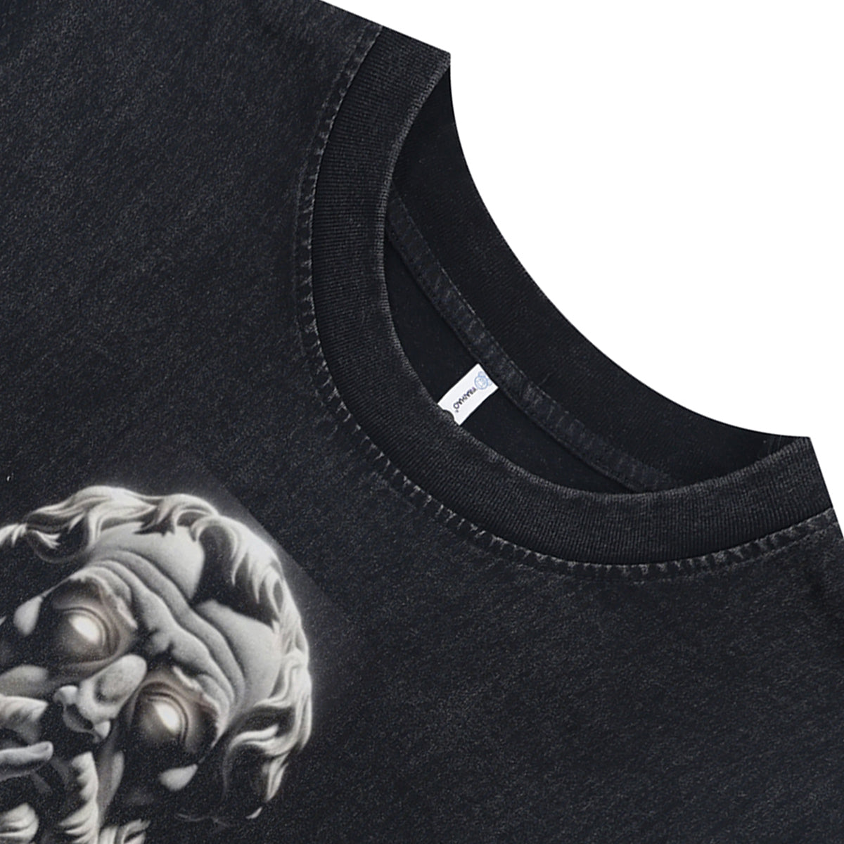 Silence slogan sleeveless t-shirt Greek god surfer vest retro ancient poster tank top in acid wash black