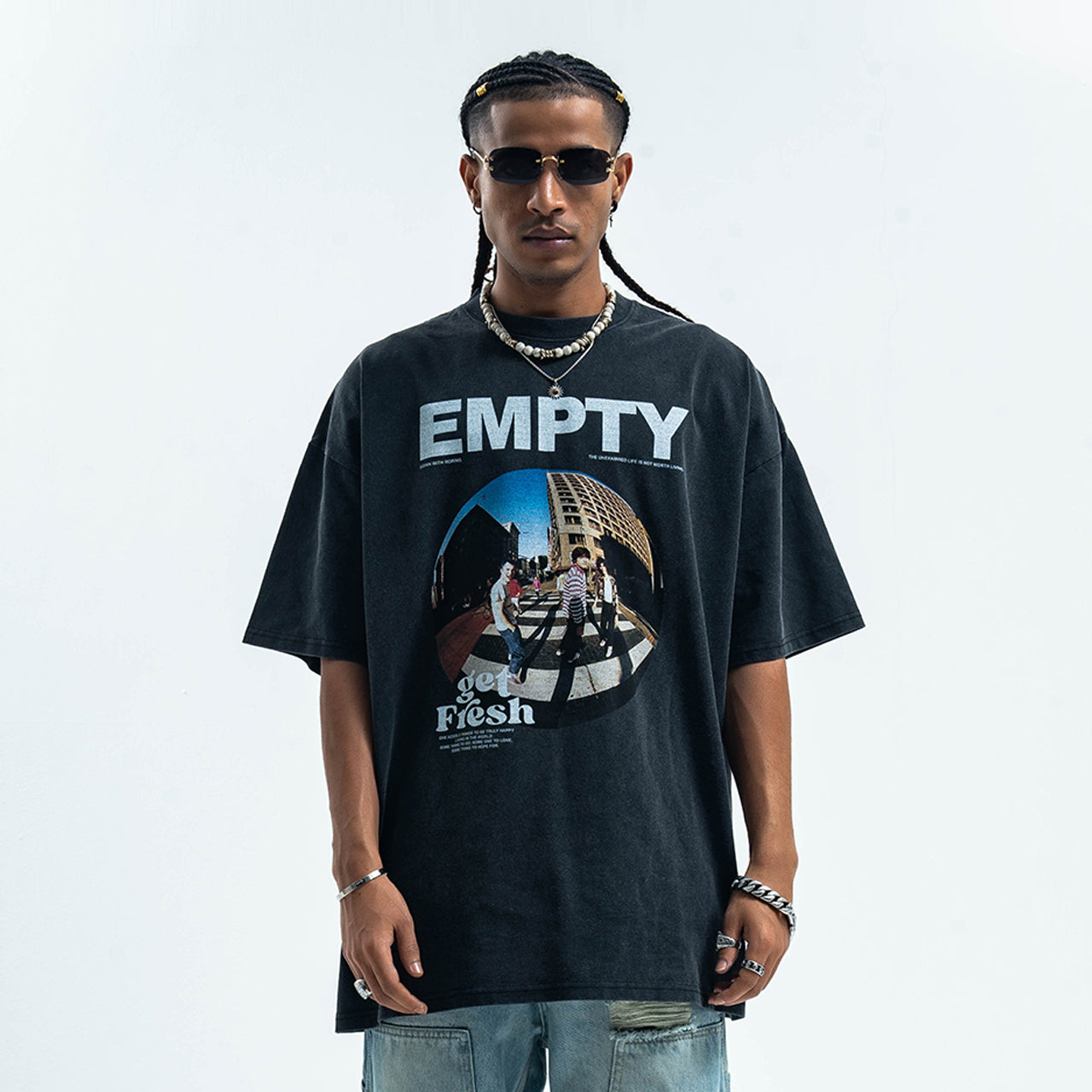 Y2K t-shirt yout print top 90s skater tee in grey