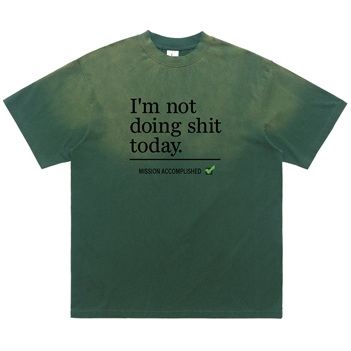 Psychedelic t-shirt reincarnation slogan top stoner tee in green