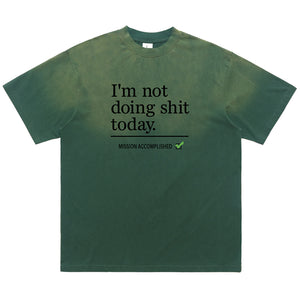 Psychedelic t-shirt reincarnation slogan top stoner tee in green
