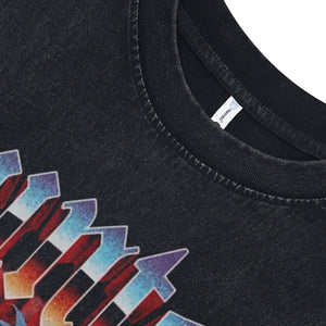 Warewolf sleeveless t-shirt gothic cartoon surfer vest 00s grunge tank top in acid wash black