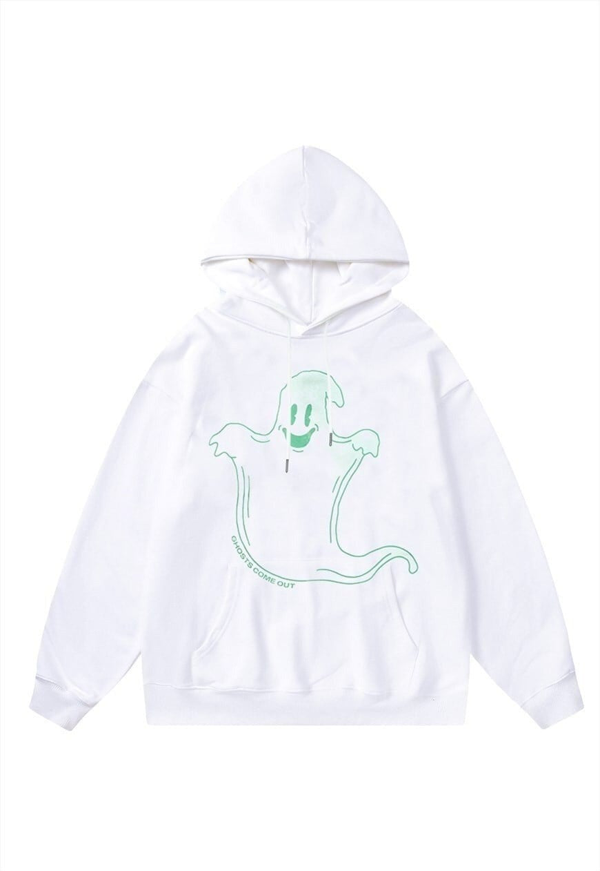 Ghost hoodie Casper pullover premium grunge jumper in white