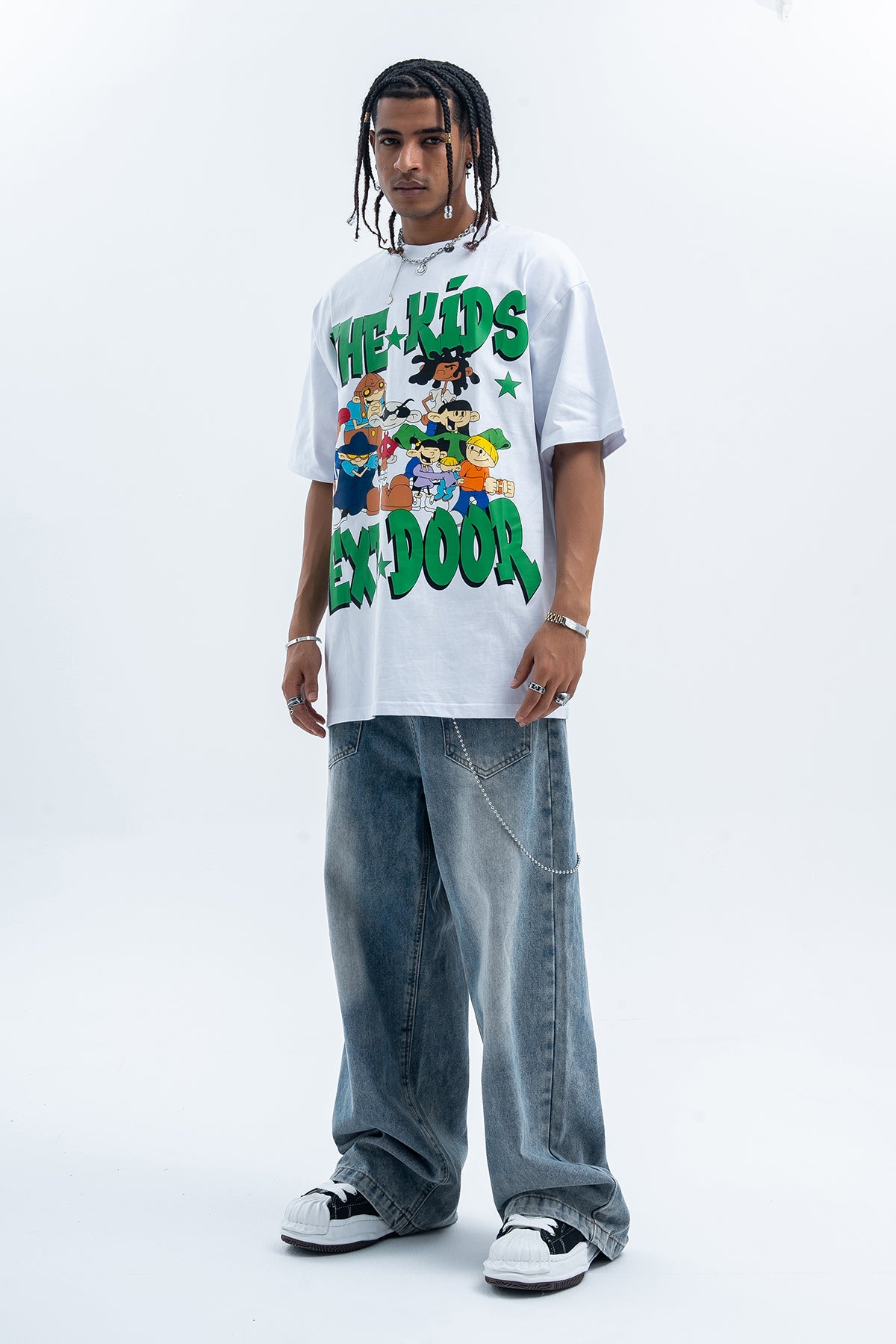 Y2k cartoon t-shirt kids slogan top retro anime tee in pink