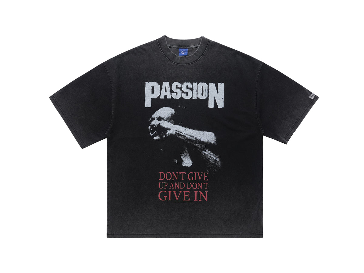 Boxer t-shirt motivational top grunge hip-hop tee in black