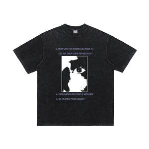 Creepy eye t-shirt grunge slogan tee in black