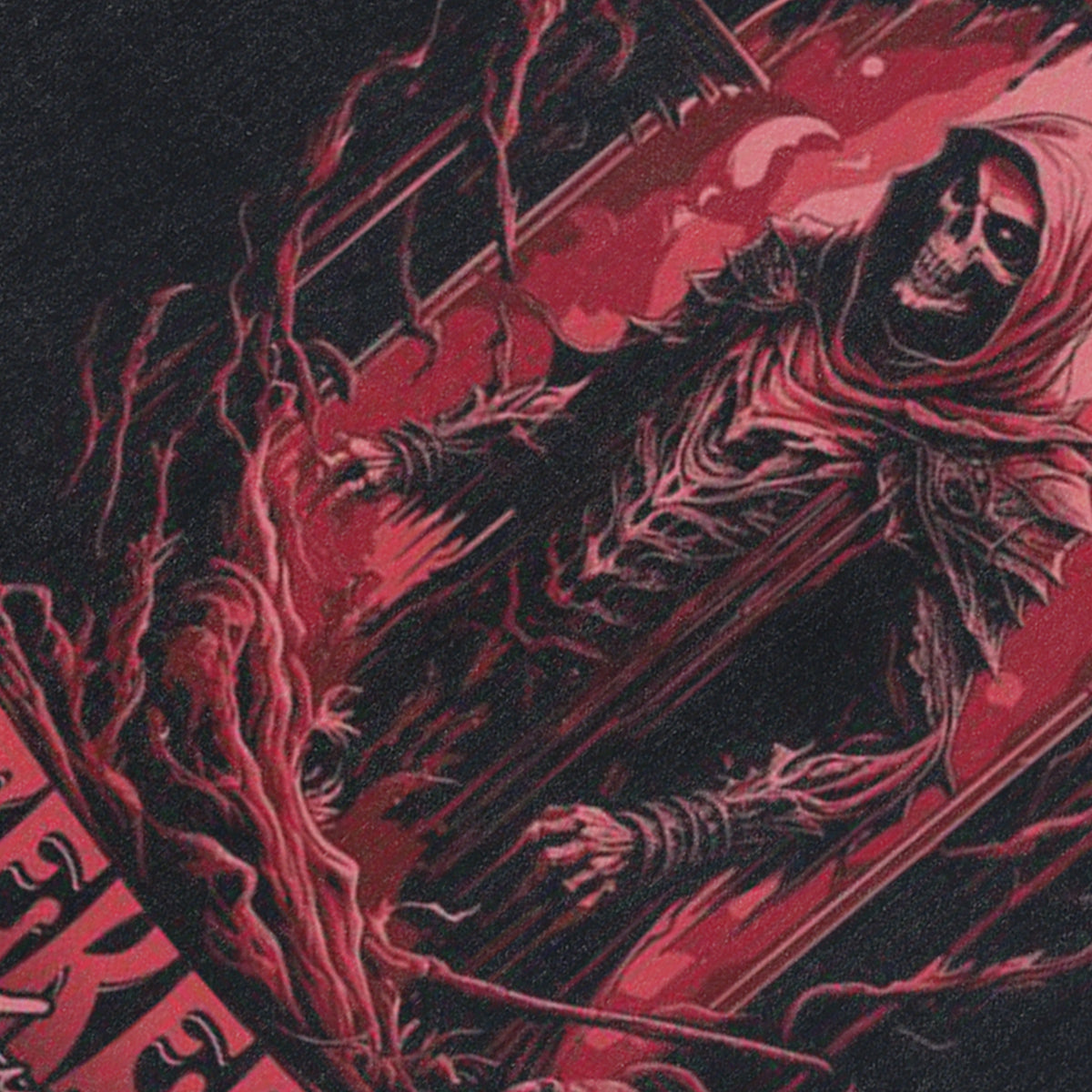 Creepy skeleton sleeveless t-shirt skull print surfer vest gate keeper slogan tank top in acid wash black