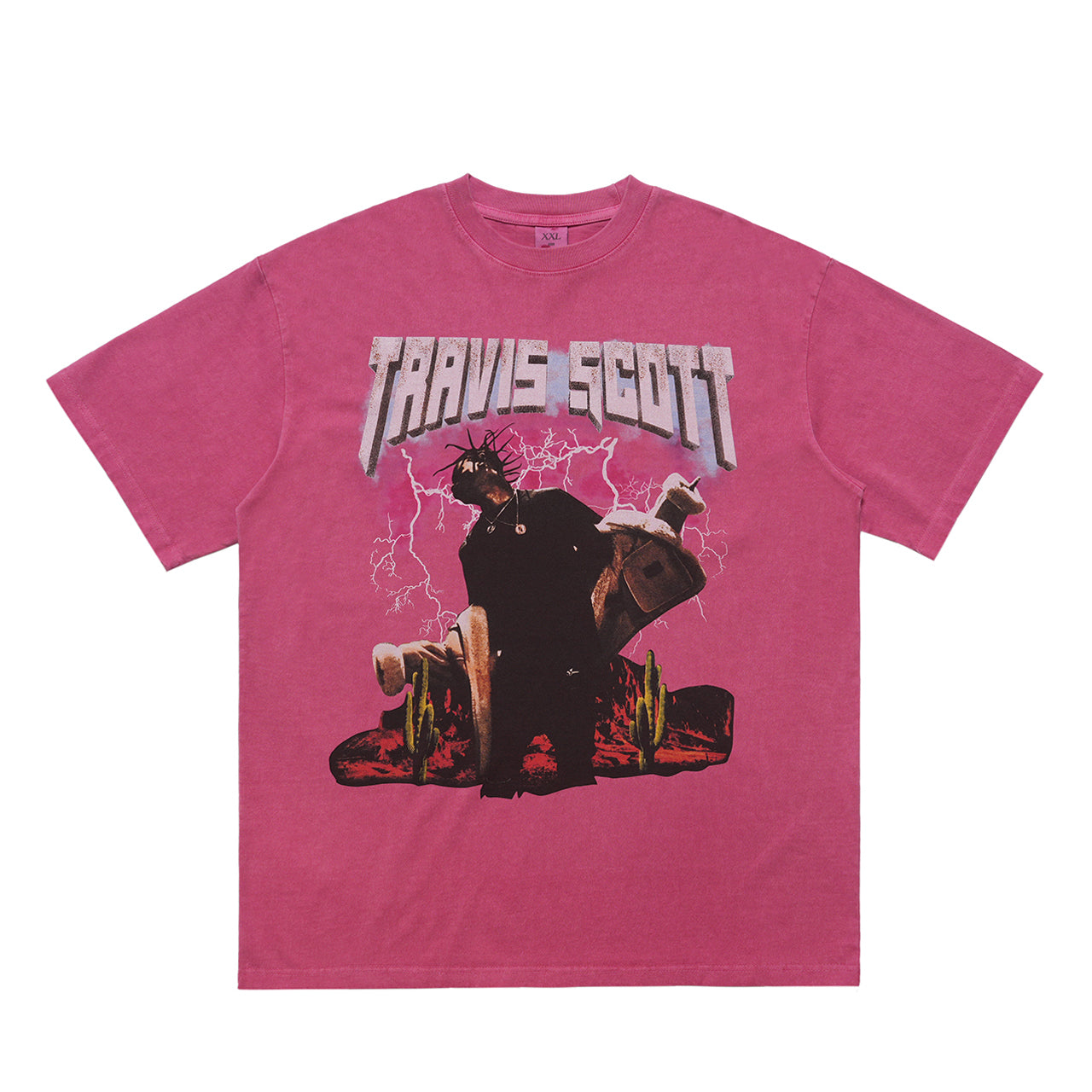 Vintage Travis Scott t-shirt retro rapper tee hip-hop top in pink