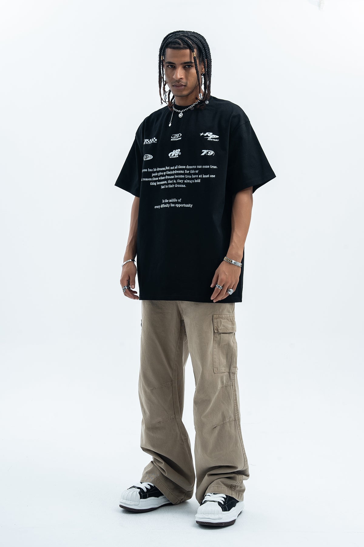 Retro racing t-shirt motorsports top retro logo tee in black