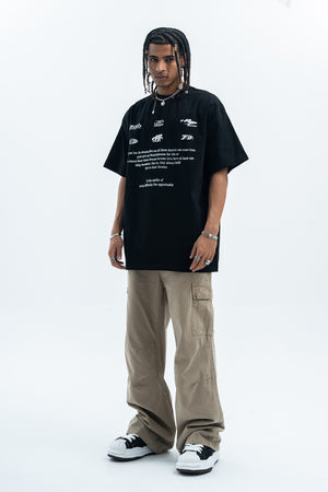 Retro racing t-shirt motorsports top retro logo tee in black