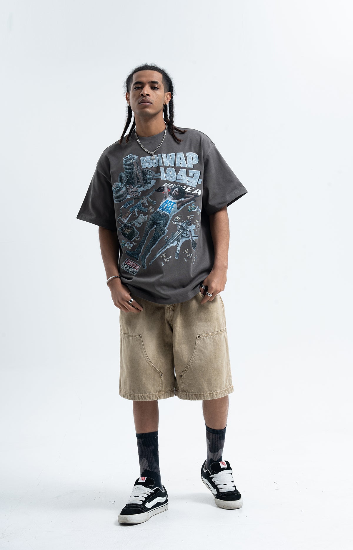 Rapper t-shirt 00s hip-hop tee gangster top in black