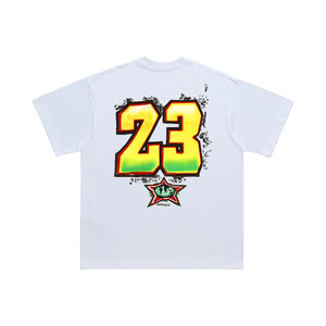 Retro Michael Jordan t-shirt psychedelic tee basketball player top in white