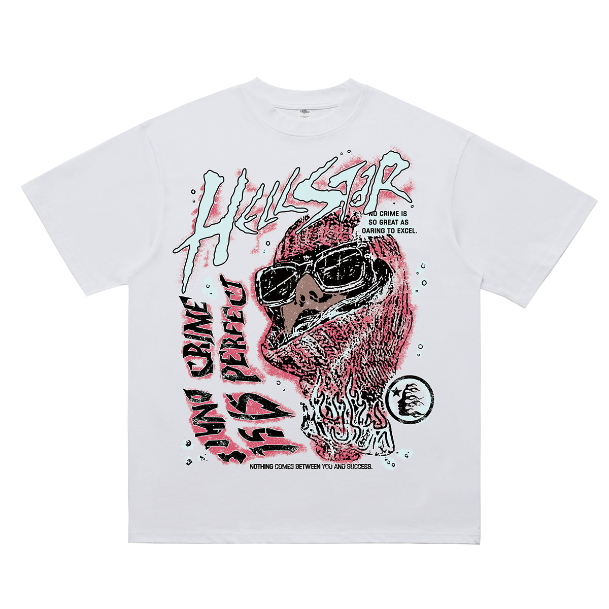 Gangster graffiti t-shirt hell slogan top in white