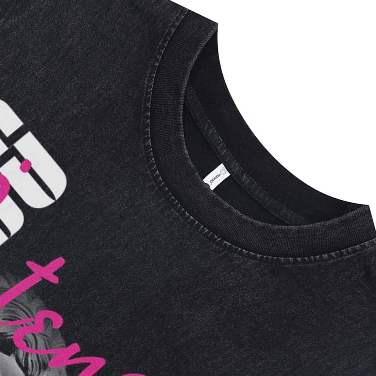 Greek god print sleeveless t-shirt retro poster surfer vest pop art tank top in acid wash black