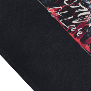 Sacrifice slogan sleeveless t-shirt gothic angel print surfer vest 00s creepy tank top in acid wash black