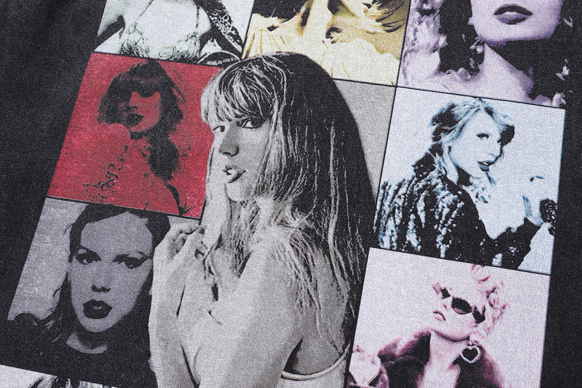 Vintage Taylor Swift t-shirt retro singer tee pop icon top in grey