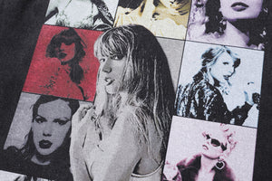 Vintage Taylor Swift t-shirt retro singer tee pop icon top in grey