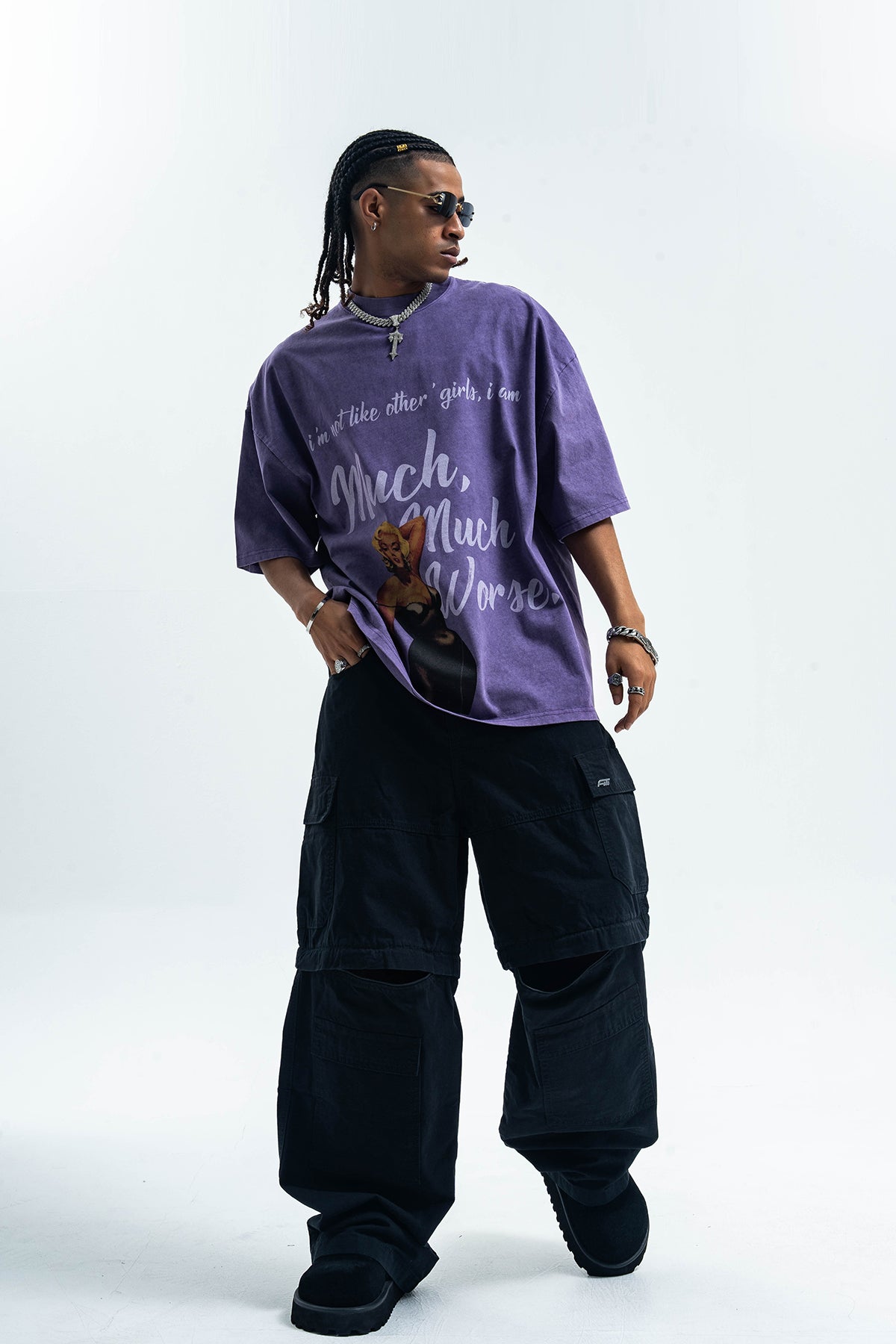 Art deco t-shirt retro movie girl top blondie hollywood tee in purple