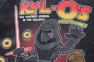 Cereal t-shirt spaceman print tee retro poster top in vintage grey