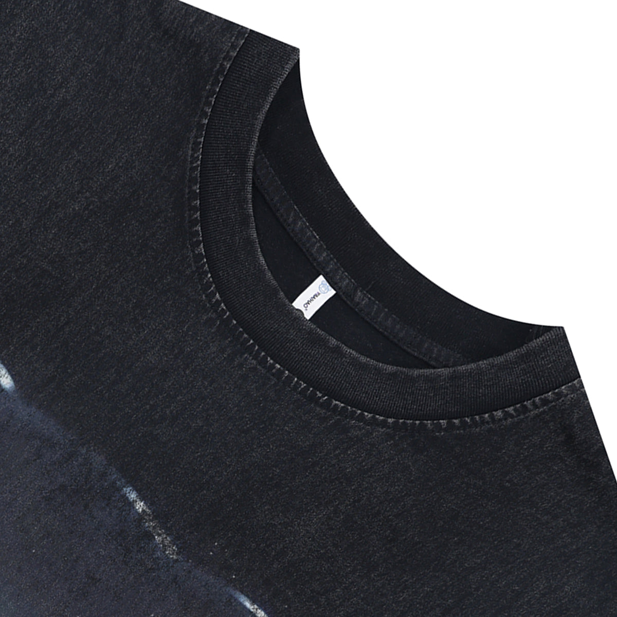 Creepy cat sleeveless t-shirt x-ray cartoon surfer vest 00s grunge kitten tank top in acid wash black