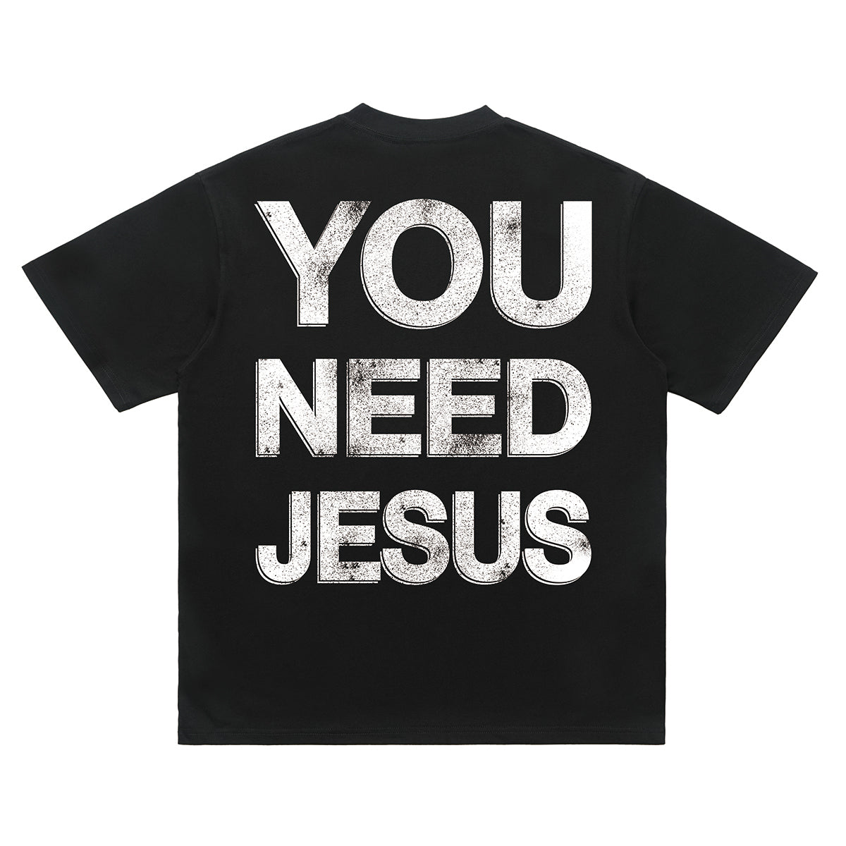 Jesus t-shirt saint slogan top fist print tee in black