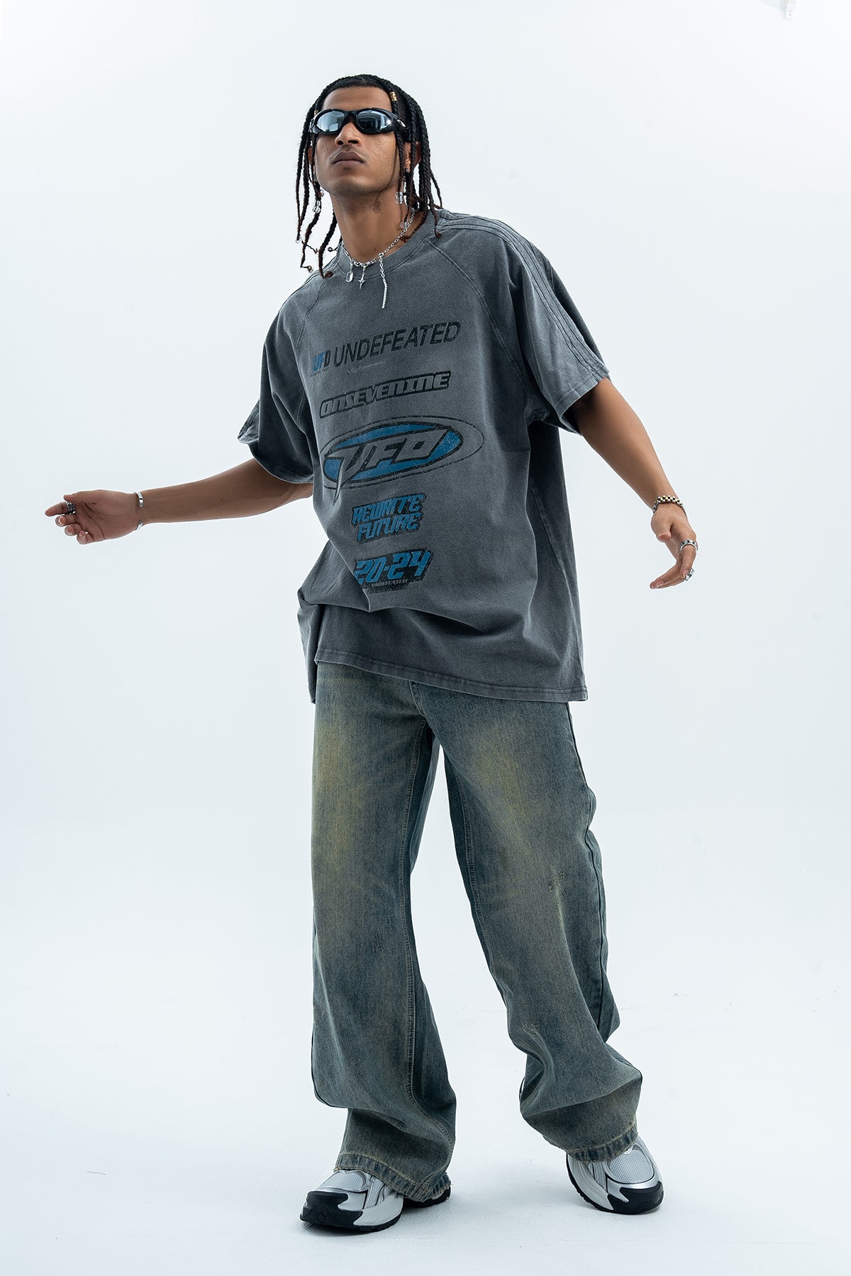 Undefeated t-shirt motivational slogan top racing t-shirt black