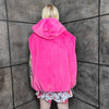 Pink fleece jacket handmade detachable fluffy bomber fluorescent faux fur premium Barbie coat in bright neon pink