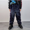 Luxury faux fur joggers luminous raver pants fluffy punk trousers skiing fleece shaggy overalls festival bottoms burning man pants in blue