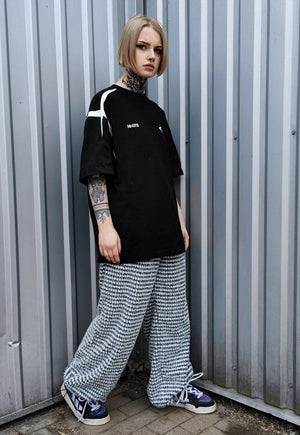 Festival check joggers plaid fleece pants handmade trouser