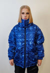 Thunder bomber reversible rave jacket detachable puffer blue