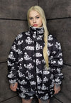 Alien print jacket reversible handmade UFO fleece in black