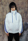 Gorpcore bomber utility sports jacket cropped varsity white