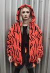 Gothic fleece bomber 2 in 1 detachable handmade zebra jacket