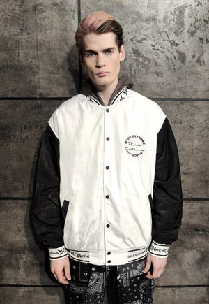 USA varsity spring jacket Scream movie MA-1 bomber white