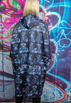 Teddy bear print jacket handmade bones windbreaker in blue