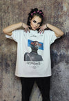 Cyber punk t-shirt grunge robot tee raver top in white