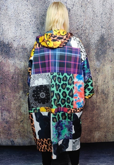 Tartan jacket handmade festival smile emoji windbreaker