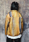 Abstract jacket utility buckle bomber retro coat in orange