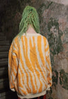 Zigzag zebra knitted sweater stripe knit jumper in orange