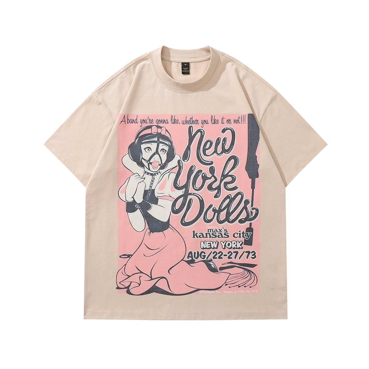 Bondage t-shirt princess print tee retro s&m top in Cream
