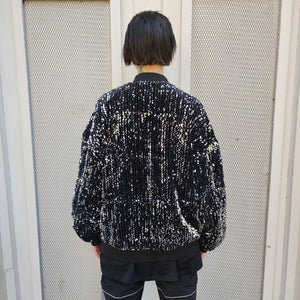 Silver sequin varsity jacket black metallic college jacket party embellished frock luminous sparkle bomber rave coat glitter blazer catwalk