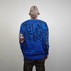 Van Gogh sweater pop art jumper psychedelic graffiti top knitted grunge pullover distressed 00s style artist knitwear in blue